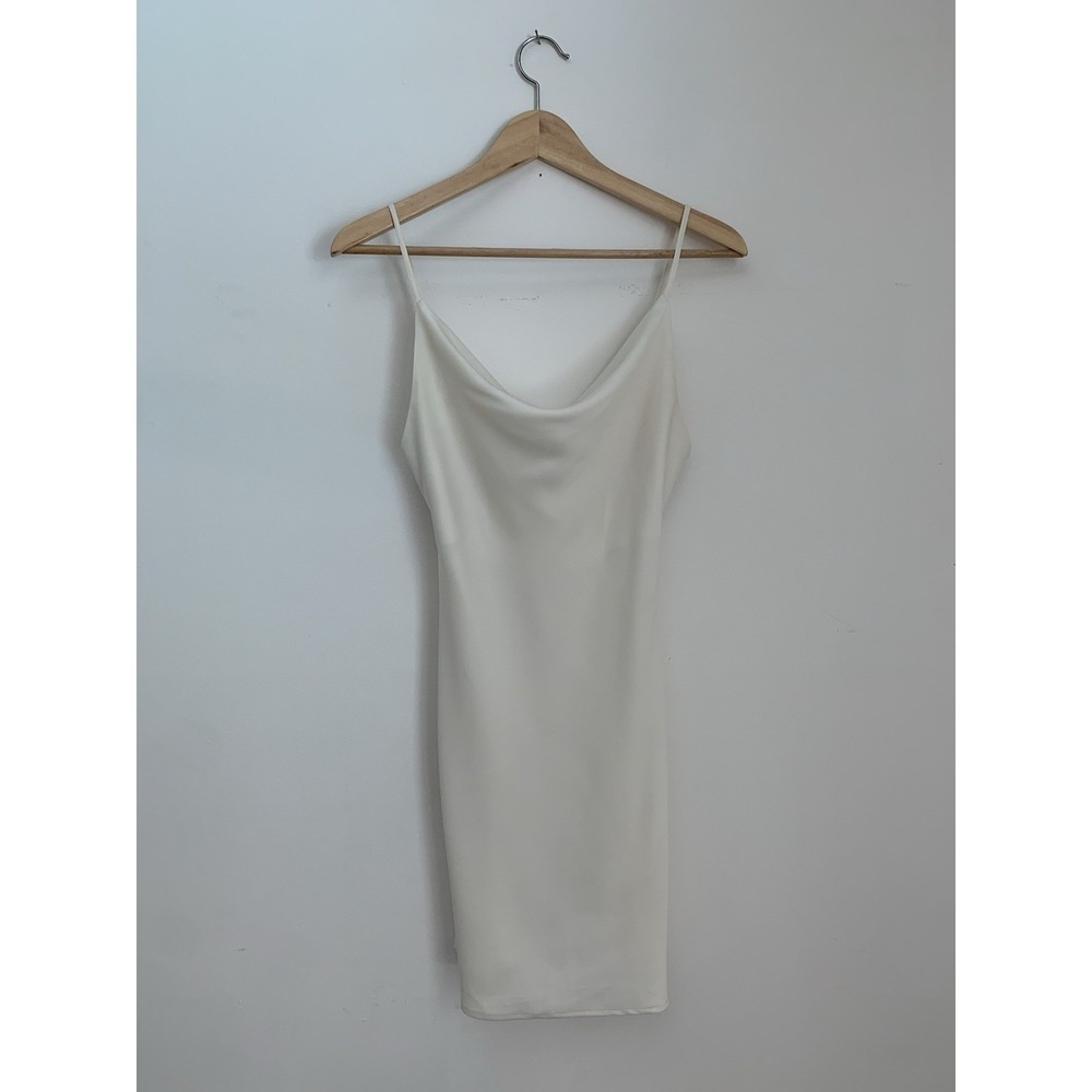 Urban Outfitters Mallory Cowl Neck Slip Dress White Sz S Slinky Wedding 90s Insp